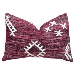 Housse de coussin artisanale en laine berbère : Coussin Kilim marocain
