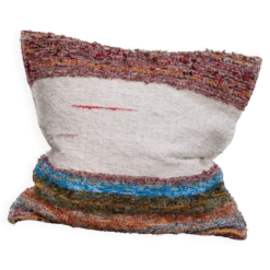 Housse de coussin artisanale en coton recyclé tissé main