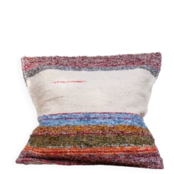 Housse de coussin artisanale en coton recyclé tissé main
