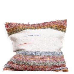 Housse de coussin artisanale en coton recyclé tissé main
