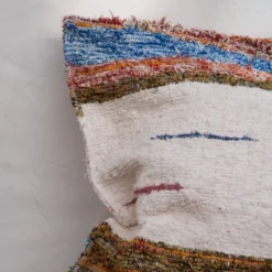 Housse de coussin artisanale en coton recyclé tissé main