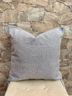 Housse de coussin en soie cactus gris : Coussin marocain tissé à la main