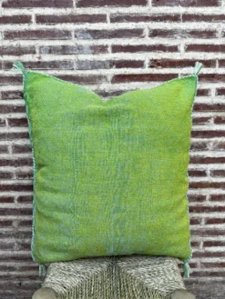 Housse de coussin en soie marocaine faite main, motif cactus : coussin soie