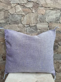 Housse de coussin en soie marocaine faite main, motif cactus