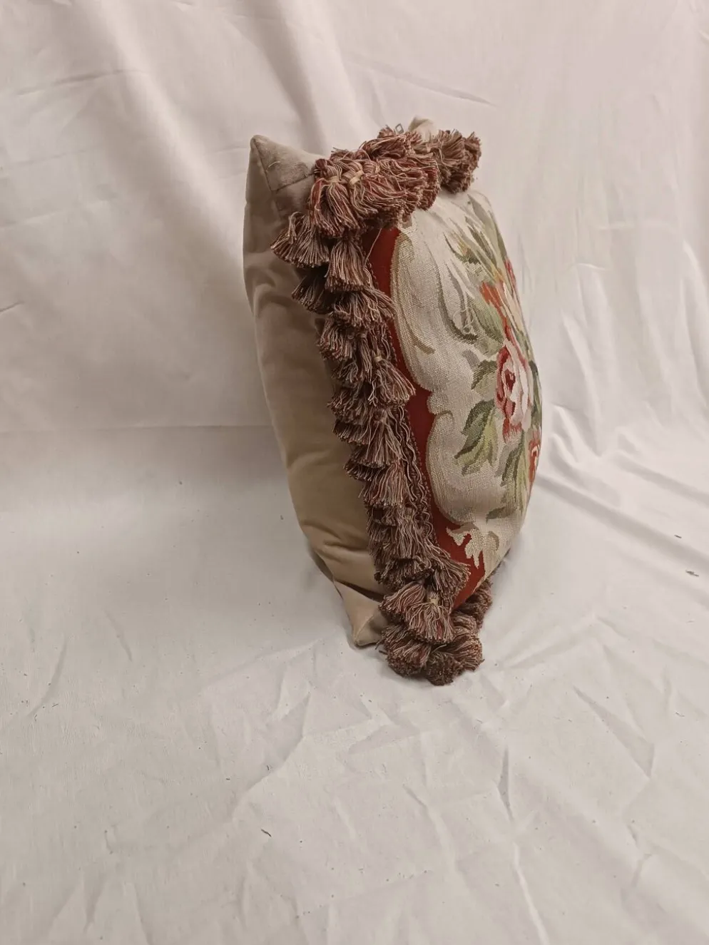 Housse de coussin en tapisserie tissée à la main style français Aubusson bouquet de roses florales