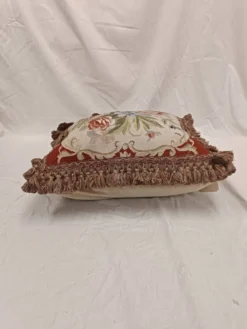 Housse de coussin en tapisserie tissée à la main style français Aubusson bouquet de roses florales
