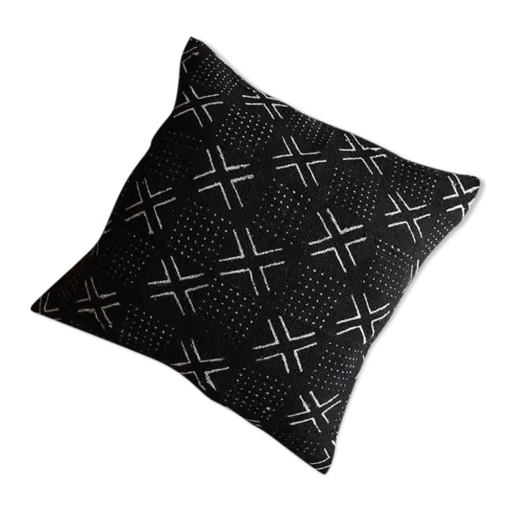 Housse de coussin en véritable bogolan du Mali