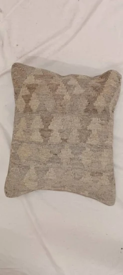 Housse de coussin géométrique grise, coussin kilim afghan vintage, décoration intérieure moderne