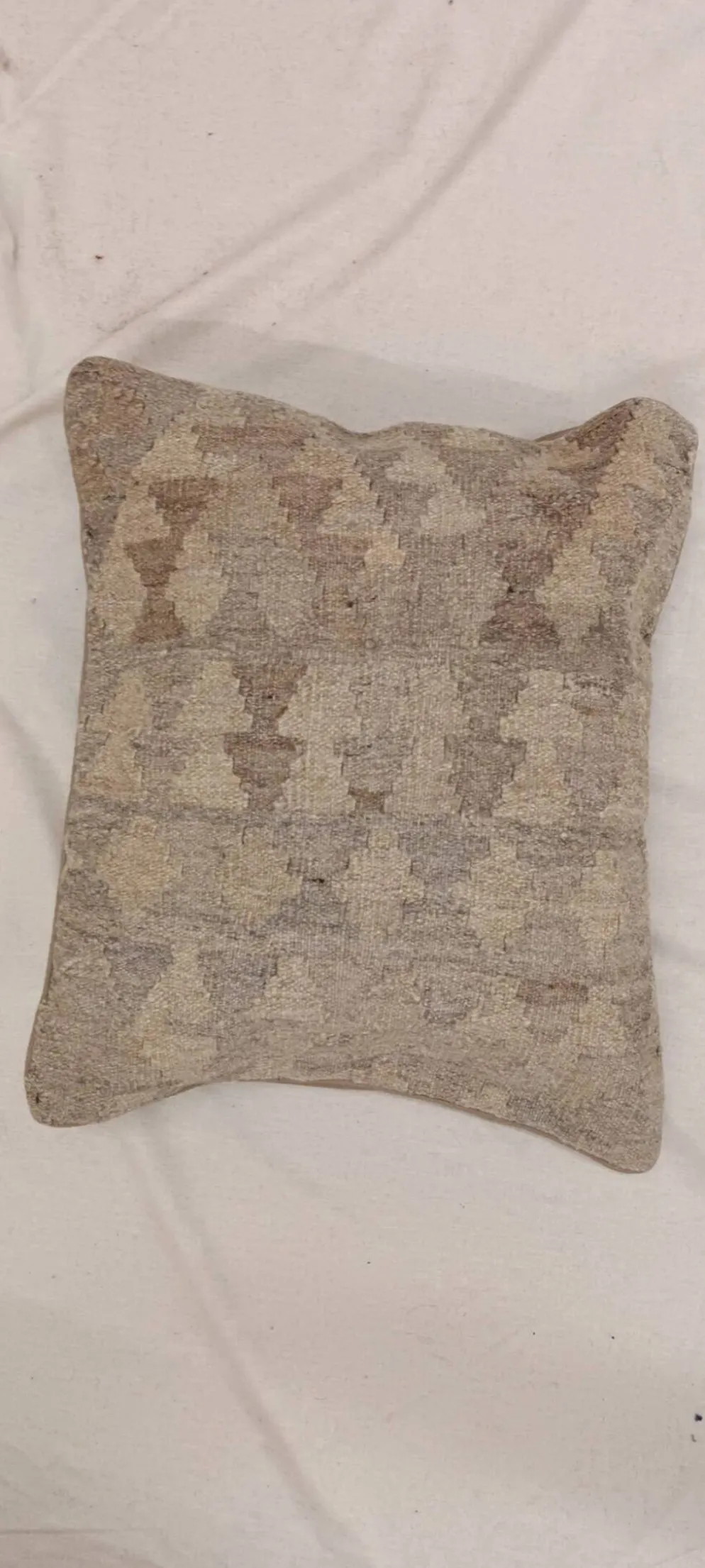 Housse de coussin géométrique grise, coussin kilim afghan vintage, décoration intérieure moderne