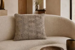 Housse de coussin géométrique grise, coussin kilim afghan vintage, décoration intérieure moderne