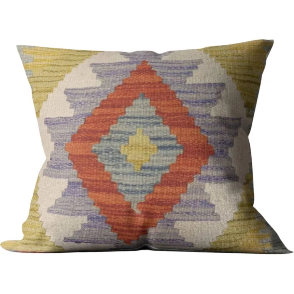 Housse de coussin géométrique traditionnelle, coussin kilim afghan vintage, décoration intérieure.