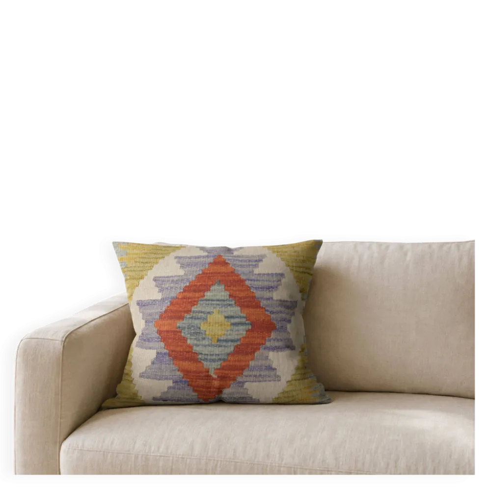 Housse de coussin géométrique traditionnelle, coussin kilim afghan vintage, décoration intérieure.