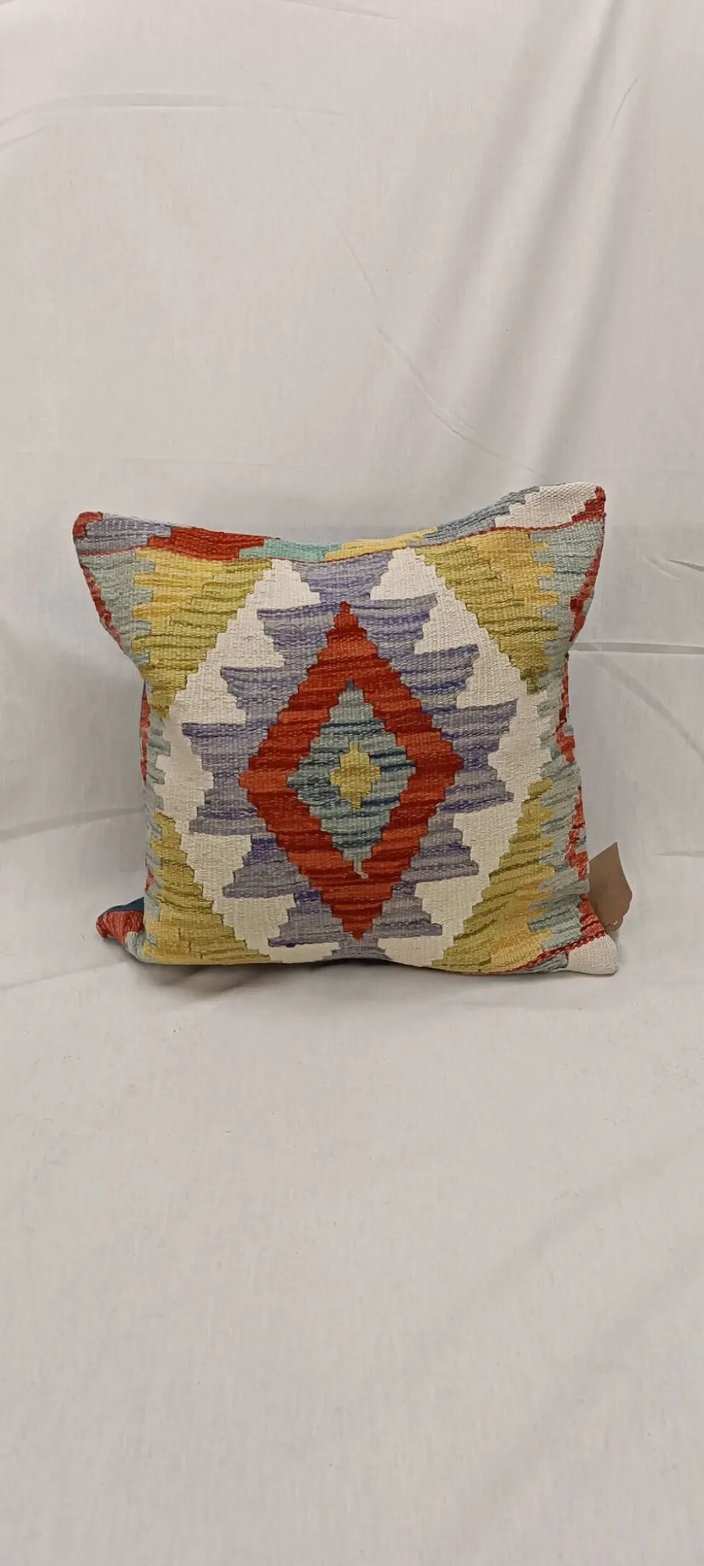 Housse de coussin géométrique traditionnelle, coussin kilim afghan vintage, décoration intérieure.