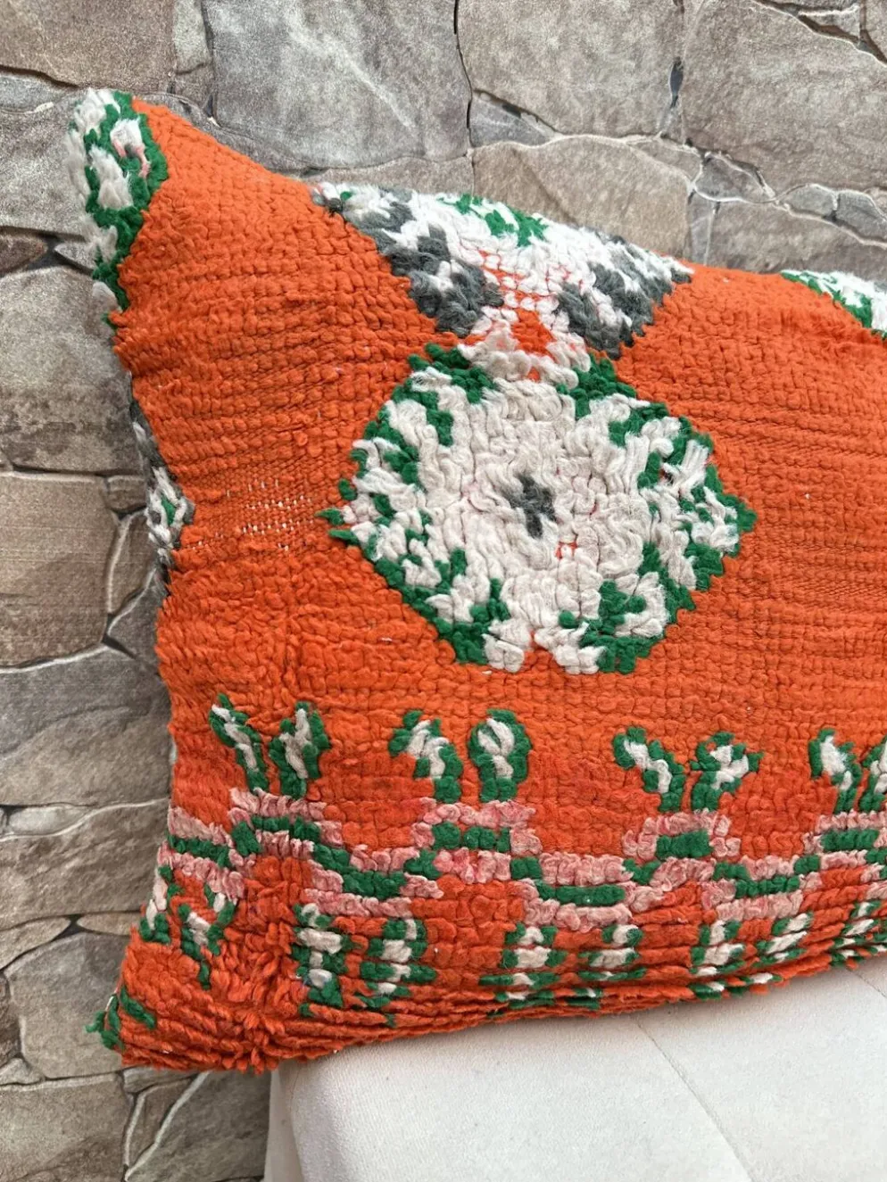 Housse de coussin Kilim berbère vintage : Coussin en laine marocaine