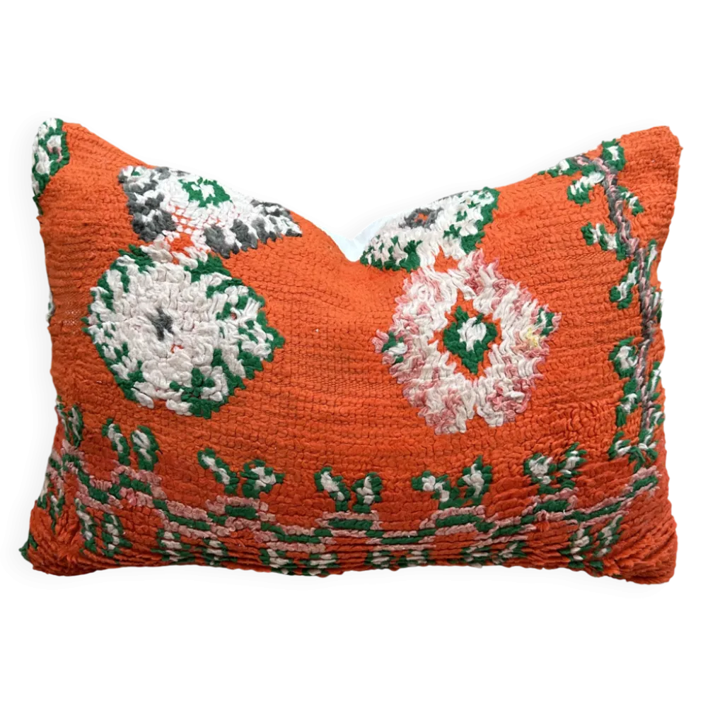 Housse de coussin Kilim berbère vintage : Coussin en laine marocaine