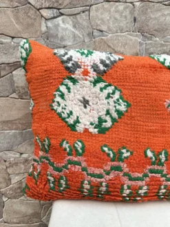 Housse de coussin Kilim berbère vintage : Coussin en laine marocaine