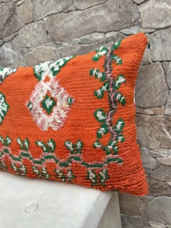 Housse de coussin Kilim berbère vintage : Coussin en laine marocaine