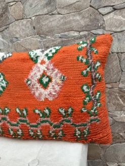 Housse de coussin Kilim berbère vintage : Coussin en laine marocaine
