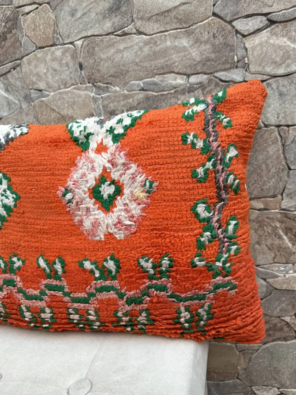 Housse de coussin Kilim berbère vintage : Coussin en laine marocaine
