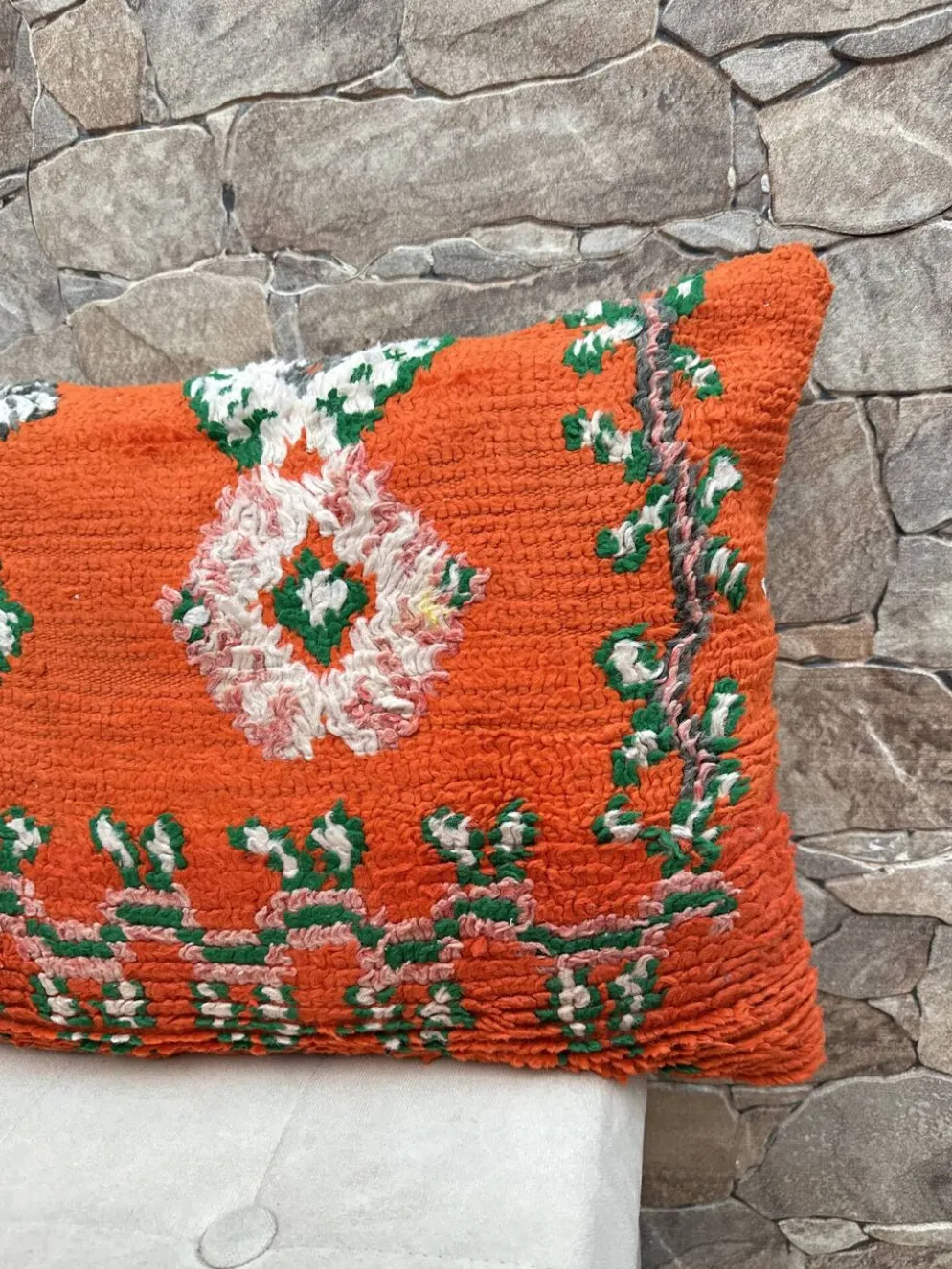 Housse de coussin Kilim berbère vintage : Coussin en laine marocaine