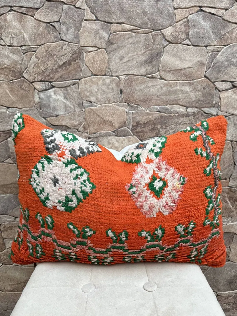 Housse de coussin Kilim berbère vintage : Coussin en laine marocaine