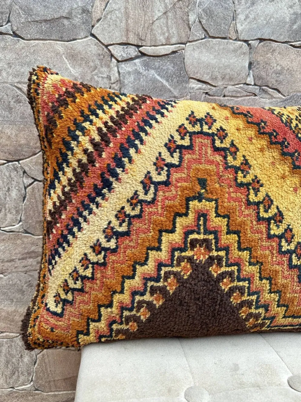 Housse de coussin Kilim berbère vintage : Coussin en laine marocaine