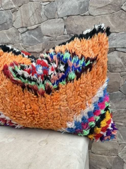 Housse de coussin Kilim berbère vintage : Coussin en laine marocaine