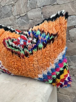 Housse de coussin Kilim berbère vintage : Coussin en laine marocaine