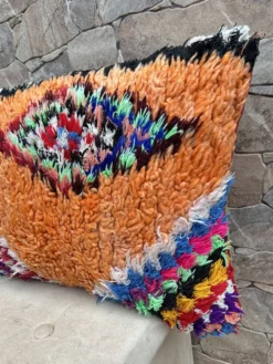 Housse de coussin Kilim berbère vintage : Coussin en laine marocaine