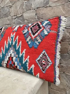 Housse de coussin Kilim berbère vintage : Coussin en laine marocaine