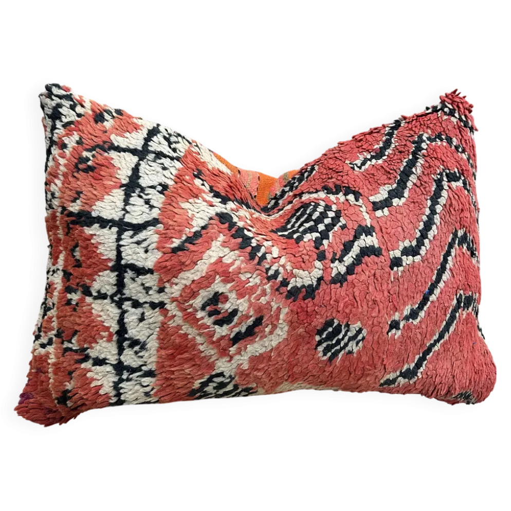 Housse de coussin Kilim berbère vintage : Coussin en laine marocaine
