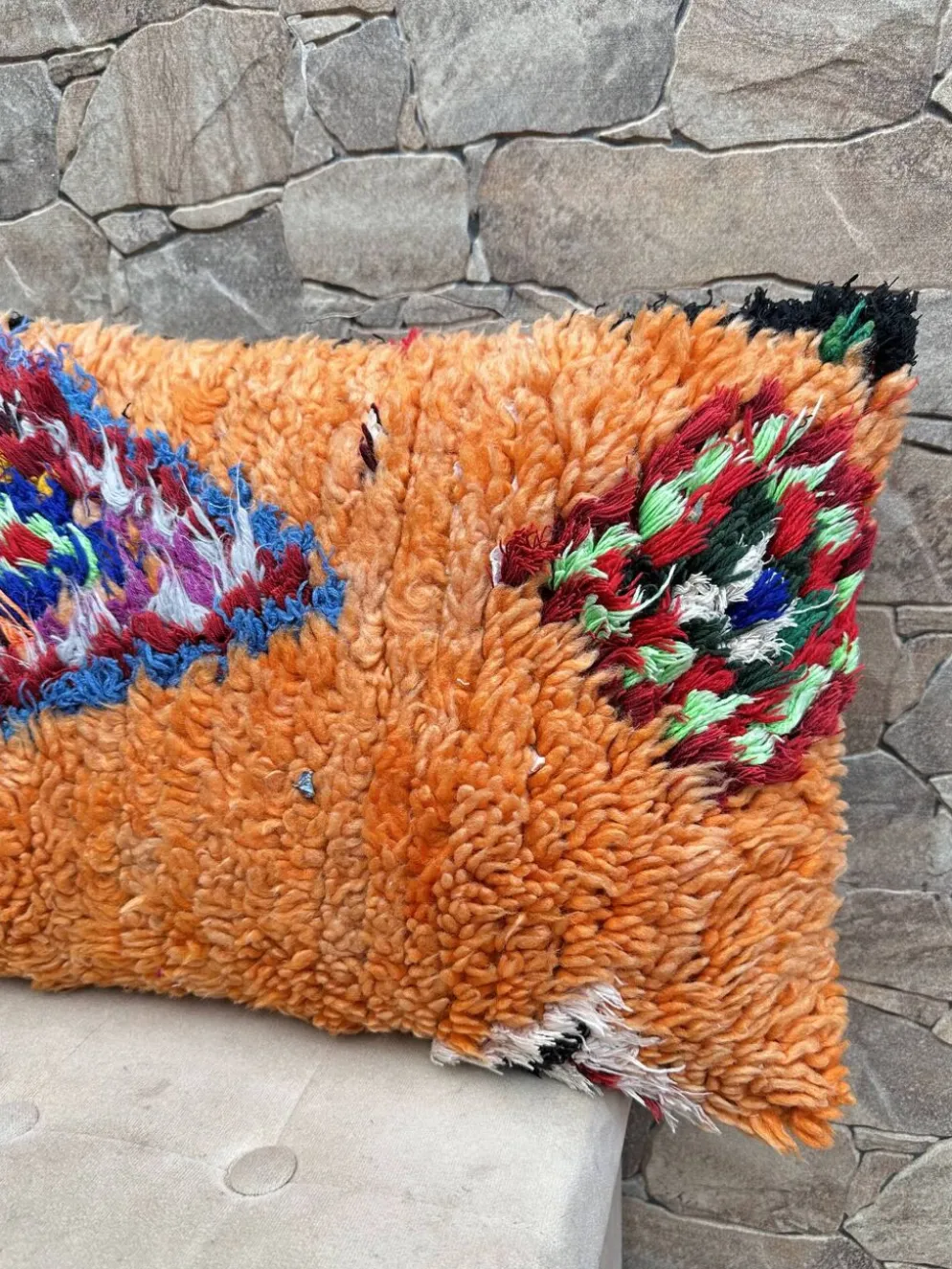 Housse de coussin Kilim berbère vintage : Coussin en laine marocaine