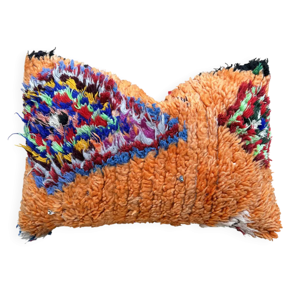 Housse de coussin Kilim berbère vintage : Coussin en laine marocaine