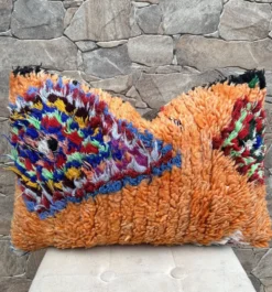 Housse de coussin Kilim berbère vintage : Coussin en laine marocaine