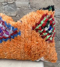 Housse de coussin Kilim berbère vintage : Coussin en laine marocaine