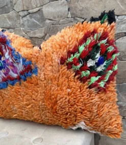 Housse de coussin Kilim berbère vintage : Coussin en laine marocaine