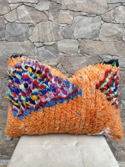 Housse de coussin Kilim berbère vintage : Coussin en laine marocaine