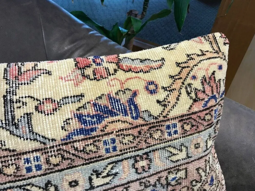 Housse de coussin neutre à motif floral 40x60cm