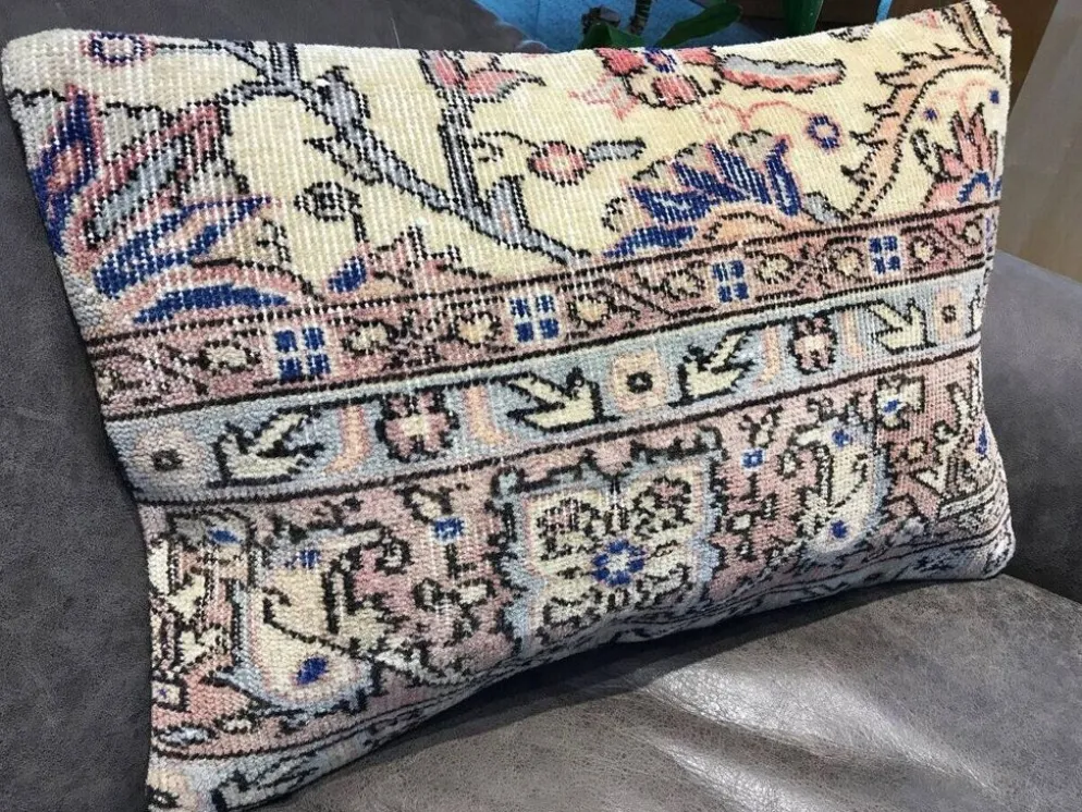 Housse de coussin neutre à motif floral 40x60cm