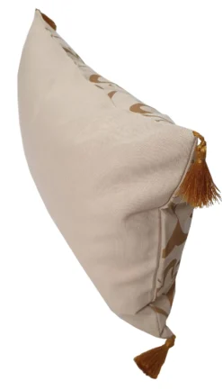 Housse de coussin ottoman beige / ocre havane - 30 x 50