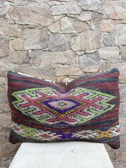 Housse de coussin vintage berbère marocaine en laine