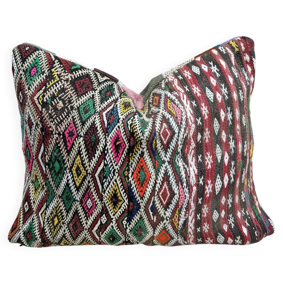 Housse de coussin vintage berbère marocaine en laine