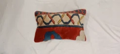 Housse de coussin vintage en tapis à poils longs, motif géométrique turc, 30 x 50 cm