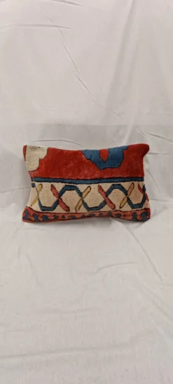Housse de coussin vintage en tapis à poils longs, motif géométrique turc, 30 x 50 cm