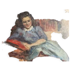 HSP portrait jeune femme assise signée Lilly Véréa XXème