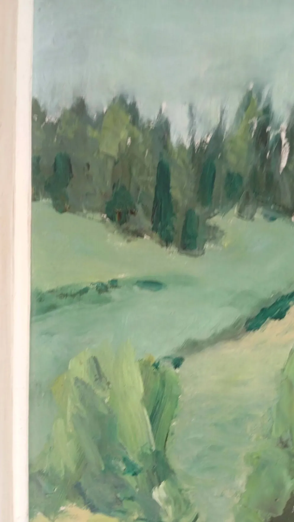 Huile sur bois post-impressionniste encadrée