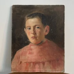 Huile sur carton représentant un enfant de chœur début XXe