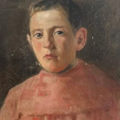 Huile sur carton représentant un enfant de chœur début XXe