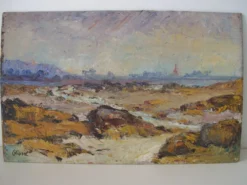 Huile sur panneau bord de mer signé Charlotte Viard