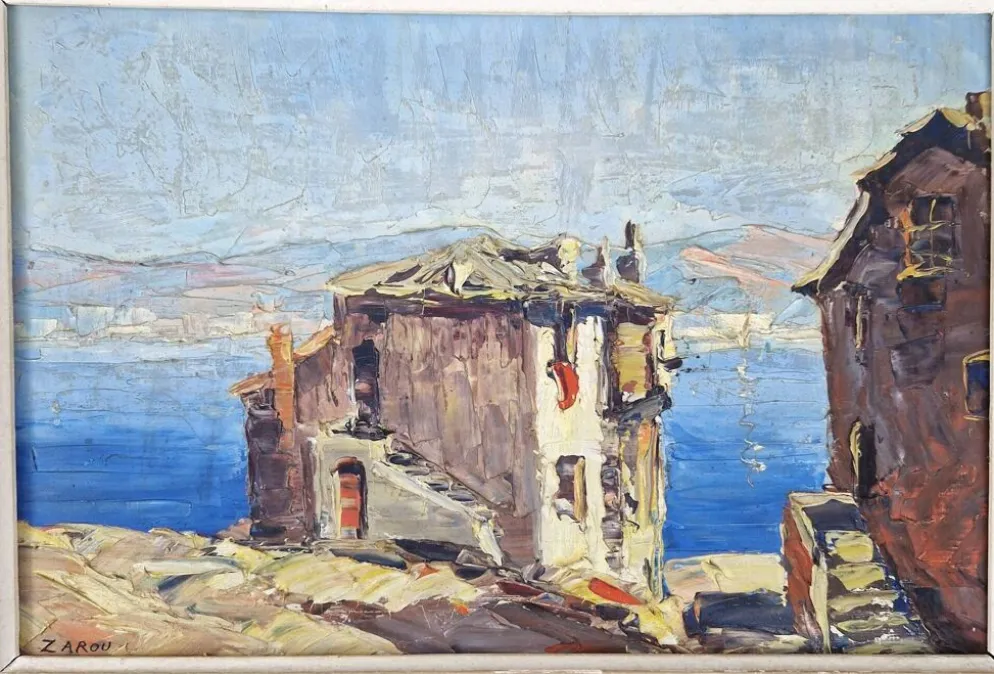 Huile sur panneau Gerard Cardella dit ZAROU tableau signé par l'artiste